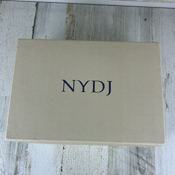 NYDJ Womens 8.5 Rysa Black Canvas Gray Fabric Platform Wedge Sandals Slip-On new - Picture 10 of 10